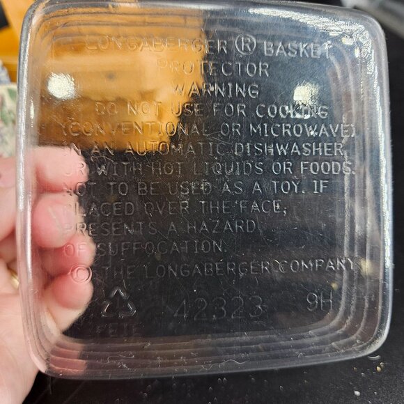 Longaberger 2002 Sm Square Tarragon Wicker Basket Spring Floral Fabric Plastic - Picture 8 of 11